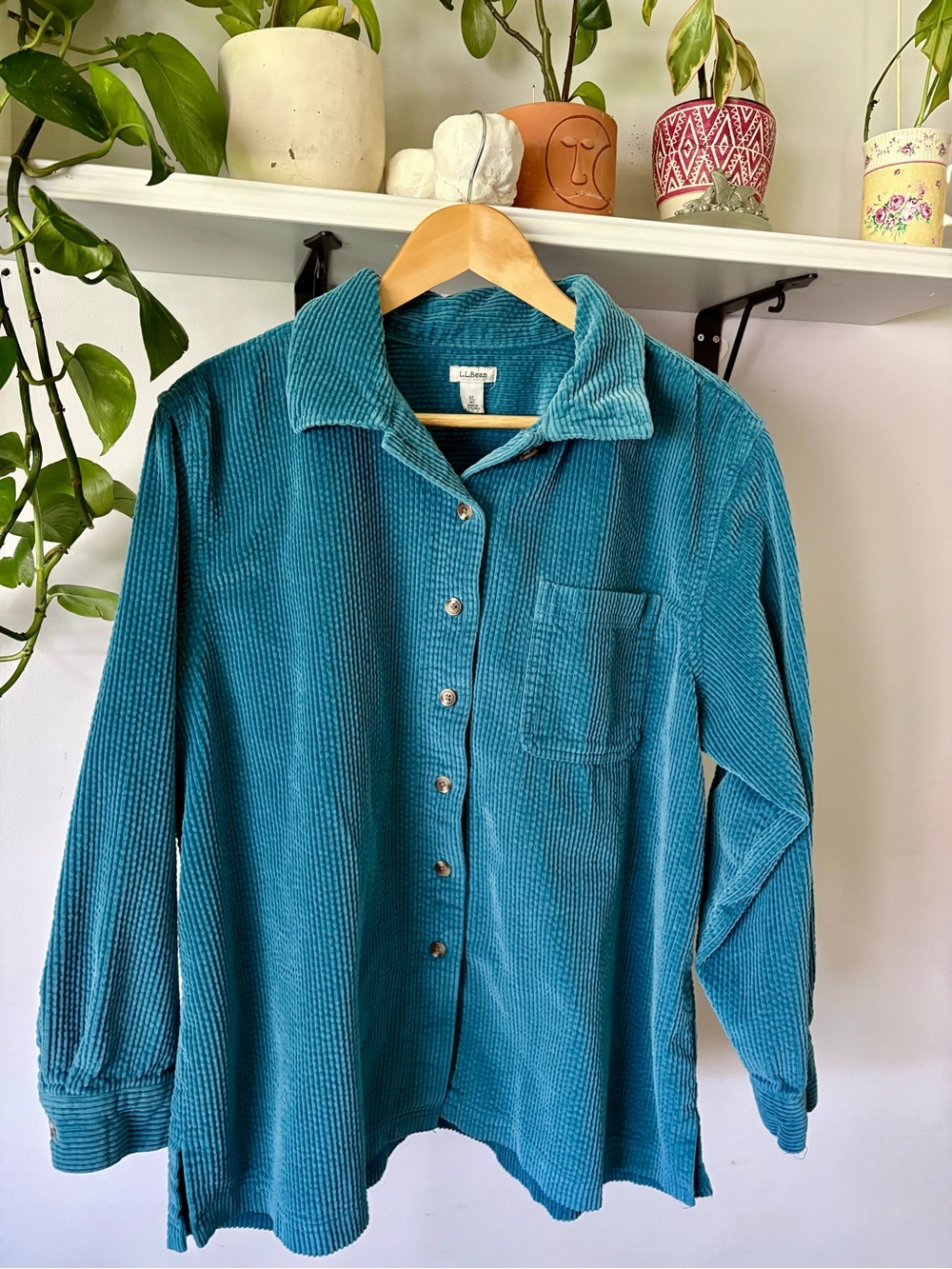 L.L. Bean Teal Corduroy Shirt Jacket